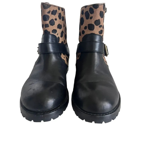 MARC BY MARC JACOBS Engineer Leopard Print Biker Ankle Boots Women's Siz… - Picture 3 of 10
